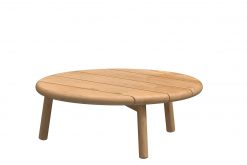 19791 tuintafel 247x165 - 4 Season Outdoor Ceylon coffee table Natural Teak round 75 cm. Teak legs (H28)