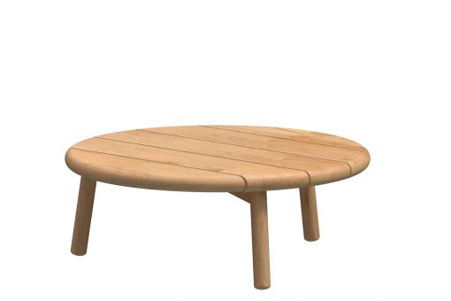 19791 tuintafel 510x340 - 4 Season Outdoor Ceylon coffee table Natural Teak round 75 cm. Teak legs (H28)