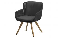 213731 flores dining chair teak legs anthracite 247x165 - 4 Seasons Flores dining tuinstoel met teak poten - Antraciet