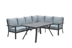 58182eg hoekvoor 5mb 247x164 - Sergio lounge dining set 3-delig - Rechts - Carbon black/Mint grey