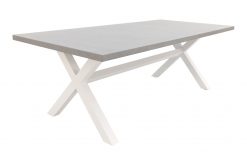 632a2519 vrijstaand 247x165 - Verona betonlook tuintafel 220 x 100 cm. - White