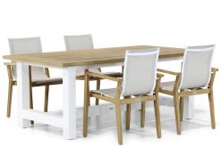 atlanta tuinstoel wit met los angeles 200 cm tuinset 247x165 - Lifestyle Atlanta/Los Angeles 200 cm dining tuinset 5-delig