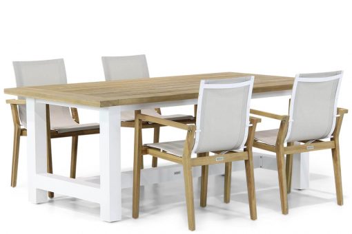 atlanta tuinstoel wit met los angeles 200 cm tuinset 510x340 - Lifestyle Atlanta/Los Angeles 200 cm dining tuinset 5-delig