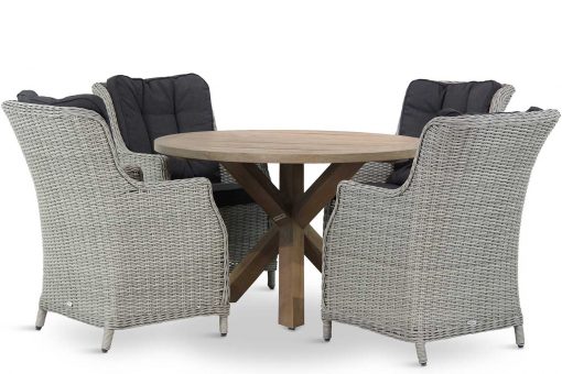 buckingham tuinset new grey 5d sand city 510x340 - Garden Collections Buckingham/Sand City rond 120 cm dining tuinset 5-delig