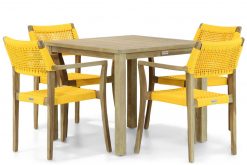 dallas geel wittuinstoel met bristol tuintafel 90 tuinsettuinset 247x165 - Lifestyle Dallas/Bristol 90 cm dining tuinset 5-delig