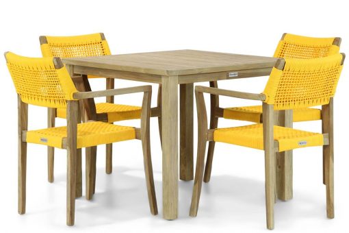 dallas geel wittuinstoel met bristol tuintafel 90 tuinsettuinset 510x340 - Lifestyle Dallas/Bristol 90 cm dining tuinset 5-delig