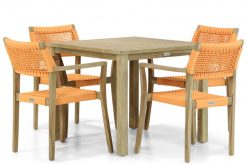 dallas terra wittuinstoel met bristol tuintafel 90 tuinsettuinset 247x165 - Lifestyle Dallas/Bristol 90 cm dining tuinset 5-delig