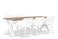 hartman sophie elements wit met cardiff wit 240 teak 247x165 - Hartman Sophie element/Cardiff 240 cm dining tuinset 7-delig