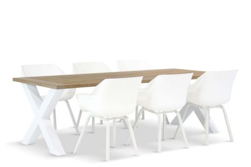 hartman sophie elements wit met cardiff wit 240 teak 510x340 - Hartman Sophie element/Cardiff 240 cm dining tuinset 7-delig