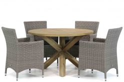 img 5598tuinset 247x165 - Garden Collections Dublin/Sand City 120 cm rond dining tuinset 5-delig