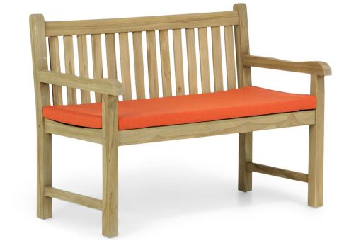 img 7737tuinset 510x340 - Garden Collections Preston tuinbank teak 120 cm incl. kussen orange