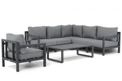 lagos loungeset met stoel en lagos rechthoek lounge tafel 247x165 - Lifestyle Lagos hoek loungeset 6-delig