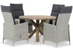 mandera tuinset new grey 5d sand city 247x165 - Garden Collections Madera/Sand City rond 120 cm dining tuinset 5-delig