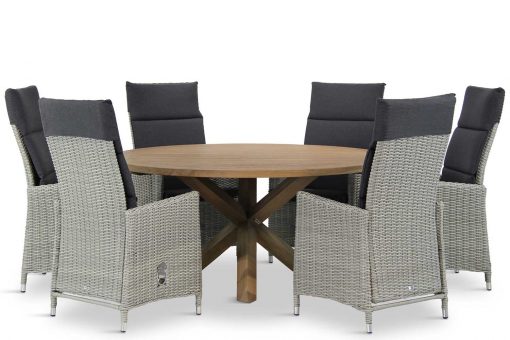 mandera tuinset new grey 7d sand city 510x340 - Garden Collections Madera/Sand City rond 160 cm dining tuinset 7-delig