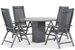 royal club tuinset antracite 5d graniet rond 247x165 - Hartman Royal Club/Graniet 120 cm dining tuinset 5-delig