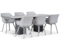 sophie diningset misty grey 7d graniet rechthoek 247x165 - Hartman Sophie element/Graniet 220 cm dining tuinset 7-delig