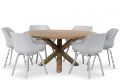 sophie tuinset misty grey 7d sand city 247x165 - Hartman Sophie element/Sand City rond 160 cm dining tuinset 7-delig