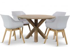 sophie tuinset misty grey teak 5d sand city 247x165 - Hartman Sophie teak/Sand City rond 120 cm dining tuinset 5-delig