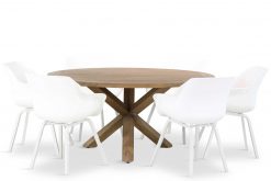 sophie tuinset white 7d sand city 247x165 - Hartman Sophie element/Sand City rond 160 cm dining tuinset 7-delig