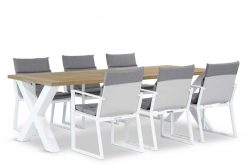 treviso stoel wit met cardiff met poot x white 247x165 - Lifestyle Treviso/Cardiff 240 cm dining tuinset 7-delig