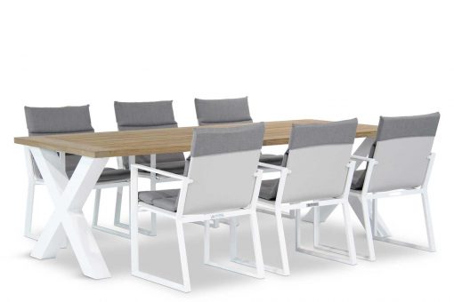 treviso stoel wit met cardiff met poot x white 510x340 - Lifestyle Treviso/Cardiff 240 cm dining tuinset 7-delig