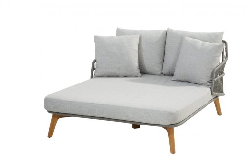 213846 sempre daybed teak silver grey with 5 cushions 01 510x340 - 4-Seasons Sempre Daybed - Teak/Silver Grey