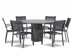 amarilla graniet 140 cm 1 247x165 - Lifestyle Amarilla/Graniet rond 140 cm dining tuinset 7-delig stapelbaar