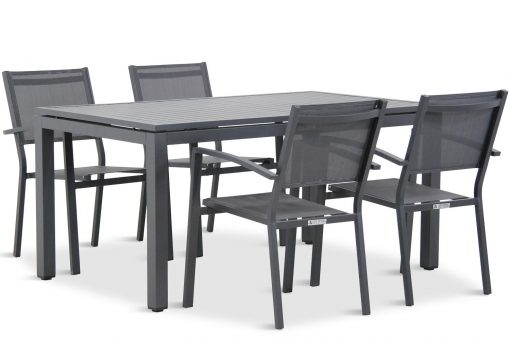 amarilla tuinset antracite 5d concept 510x340 - Lifestyle Amarilla/Concept 160 cm dining tuinset 5-delig stapelbaar