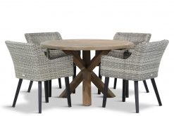 amico dining tuinset met sand city tuintafel 120 cm rond 247x165 - Garden Collections Milton/Sand City rond 120 cm dining tuinset 5-delig