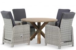 bello tuinset white grey 5d sand city 247x165 - Garden Collections Bello/Sand City rond 120 cm dining tuinset 5-delig