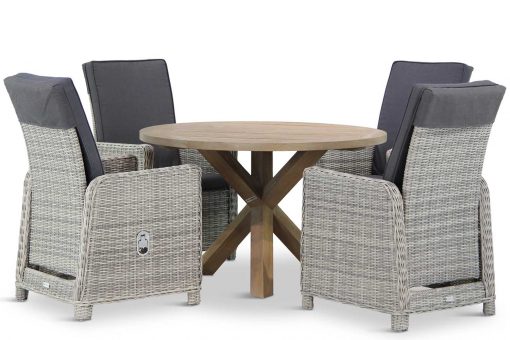 bello tuinset white grey 5d sand city 510x340 - Garden Collections Bello/Sand City rond 120 cm dining tuinset 5-delig