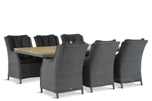 buckingham off black met seaside vuurtafel 510x340 - Garden Collections Buckingham/Seaside 220 cm dining tuinset 7-delig