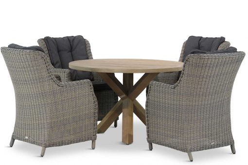 buckingham tuinset kubu 5d sand city 510x340 - Garden Collections Buckingham/Sand City rond 120 cm dining tuinset 5-delig