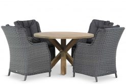 buckingham tuinset off black 5d sand city 247x165 - Garden Collections Buckingham/Sand City rond 120 cm dining tuinset 5-delig