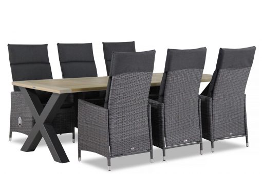 denver cardiff x factor tuinset 1 510x340 - Garden Collections Denver/Cardiff 240 cm dining tuinset 7-delig verstelbaar