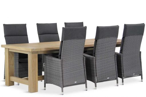 denver tuinset flat antraciet 7d fourmile 510x340 - Garden Collections Denver/Fourmile 260 cm dining tuinset 7-delig