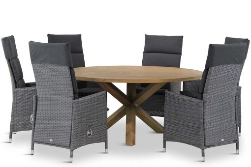 denver tuinset flat antraciet 7d sand city 510x340 - Garden Collections Denver/Sand City rond 160 cm dining tuinset 7-delig