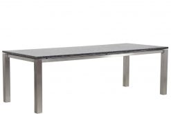 frame alaska rvs met blad 240 cm x 100 cm pealr grey 247x165 - Van Dijk Ontario tuintafel RVS 240 cm x 100 cm pearl black