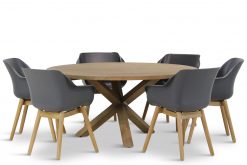 hartman sophie teak xerix met sand city tafel 240 cm 247x165 - Hartman Sophie teak/Sand City rond 160 cm dining tuinset 7-delig