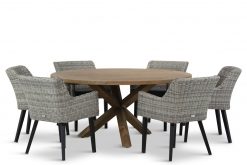 lifestyle amico dining met sand city tafel 160 cm 247x165 - Garden Collections Milton/Sand City rond 160 cm dining tuinset 7-delig