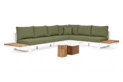 loungeset suns savona mw forestgreen teak bewerkt rechts lr 247x165 - Suns Savona loungeset - White/teak - Forest green - Rechts