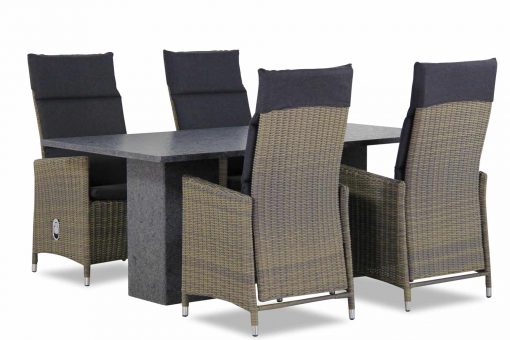 madera kubu graniet 180 1 510x340 - Garden Collections Madera/Graniet 180 cm dining tuinset 5-delig