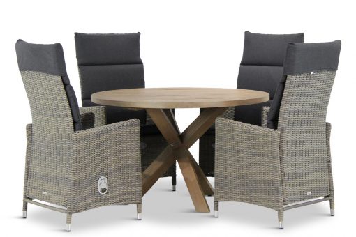 madera kubu met sand city tafel 120 cm 510x340 - Garden Collection Madera/Sand City rond 120 cm dining tuinset 5-delig