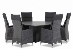 madera off black graniet triangel 1 247x165 - Garden Collections Madera/Graniet triangel 170 cm dining tuinset 7-delig