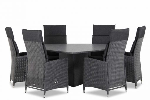 madera off black graniet triangel 1 510x340 - Garden Collections Madera/Graniet triangel 170 cm dining tuinset 7-delig