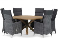 madera tuinset off black 7d sand city 247x165 - Garden Collections Madera/Sand City rond 160 cm dining tuinset 7-delig