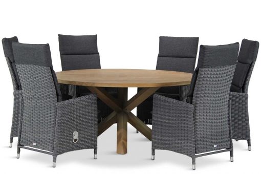 madera tuinset off black 7d sand city 510x340 - Garden Collections Madera/Sand City rond 160 cm dining tuinset 7-delig