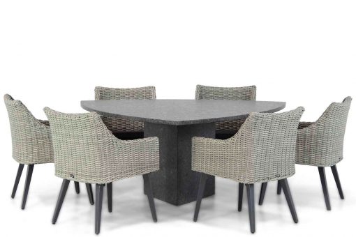 milton new grey graniet triangel 7 delig 510x340 - Garden Collections Milton/Graniet 170 cm triangel dining tuinset 7-delig