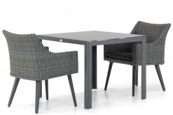 milton off black tuinstoel met 90 cmtuintafel 2 ptuinset 247x165 - Garden Collections Milton/Varano 90 cm dining tuinset 3-delig