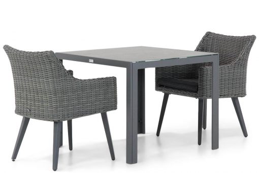 milton off black tuinstoel met 90 cmtuintafel 2 ptuinset 510x340 - Garden Collections Milton/Varano 90 cm dining tuinset 3-delig